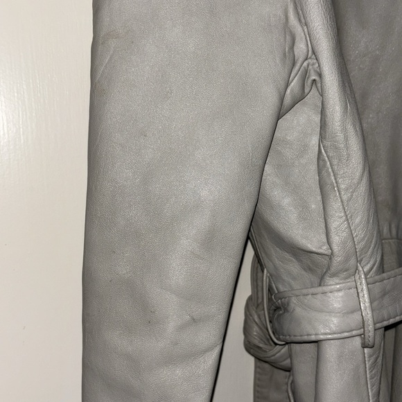 EC Peter Caruso Genuine Leather sz 14 fur top belt jacket - Picture 8 of 16